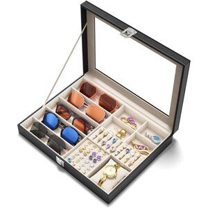 10/30 Slots Sunglass Organizer for Multiple Pairs of Eyeglass See-through